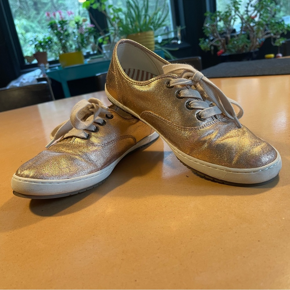 Taos Footwear Shimmering Rose Gold Sneakers